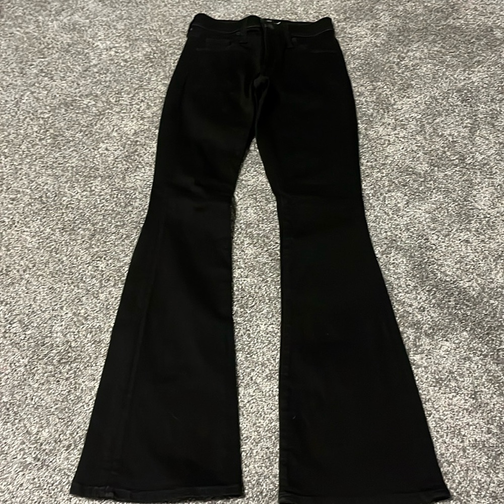High rise flared black jeans Size 24R- worn once